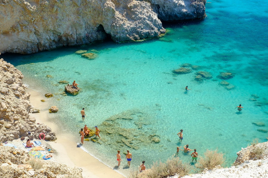 Tsigrado beach on Milos island