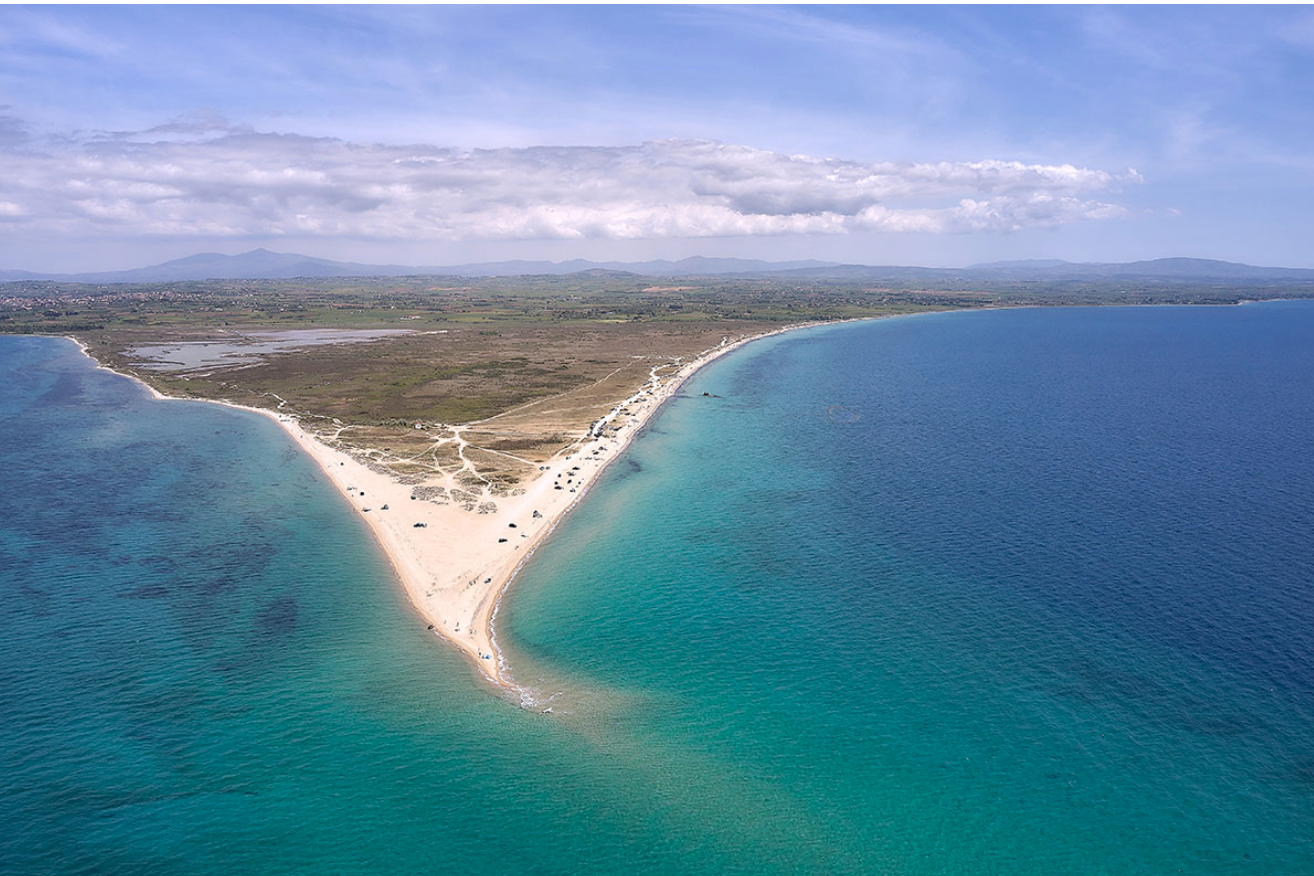 Fanari plaža: peščani sprud nedaleko od Soluna 
