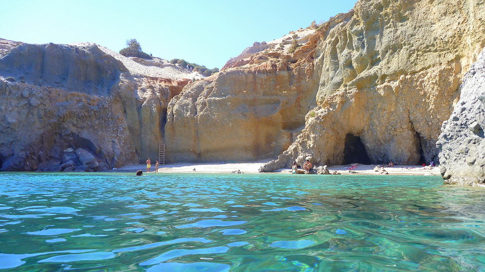 Tsigrado beach on Milos island