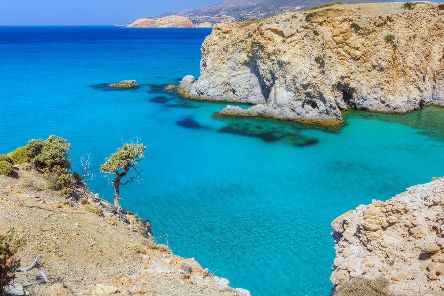 Tsigrado beach on Milos island