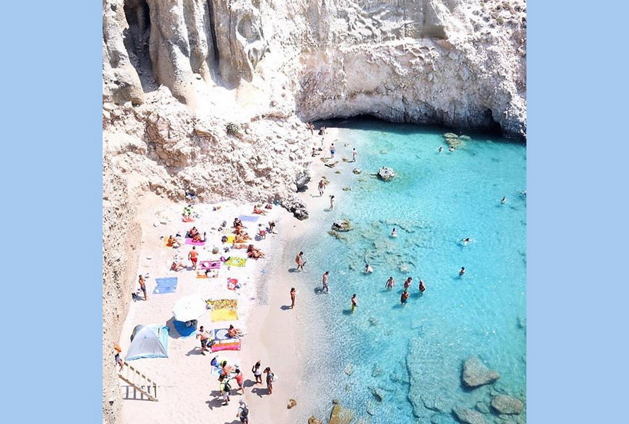 Tsigrado beach on Milos island