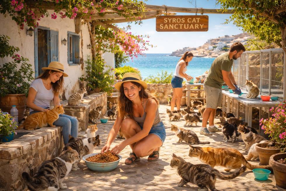 Ostrvo Siros - besplatan smeštaj onima koji žele da brinu o napuštenim mačkama