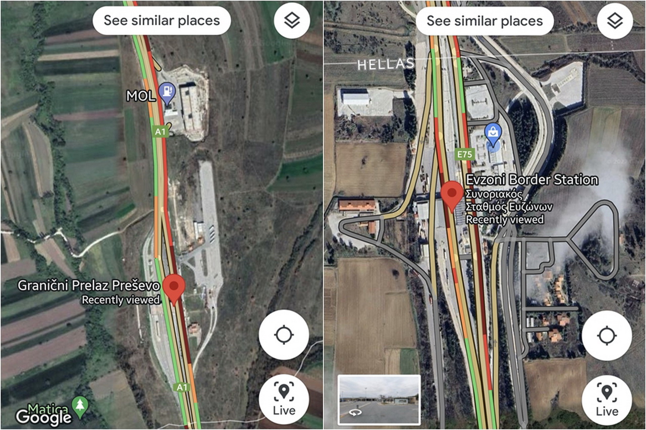 Proverite pomoću Google mapa gužve na graničnim prelazima i putevima za Grčku