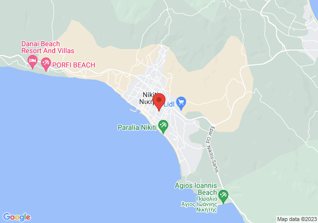 Show on the map Theano Luxury Suites Nikiti