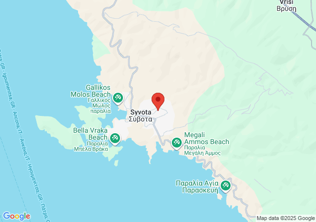 Show on the map Sun Apartments Sivota