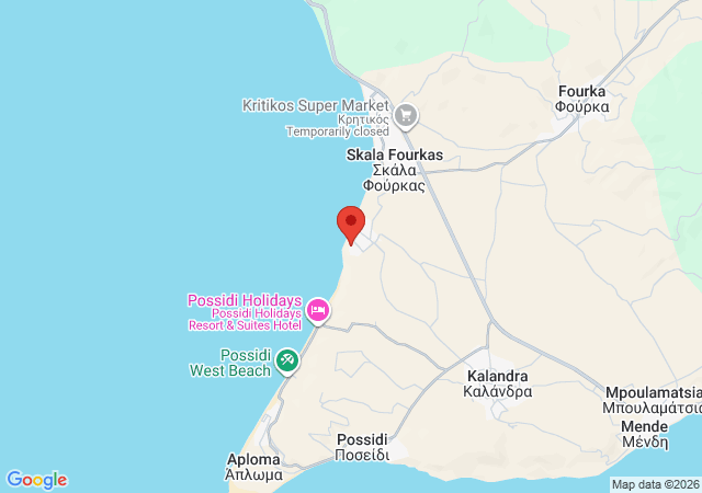 Show on the map Toula Beach Villa Fourka