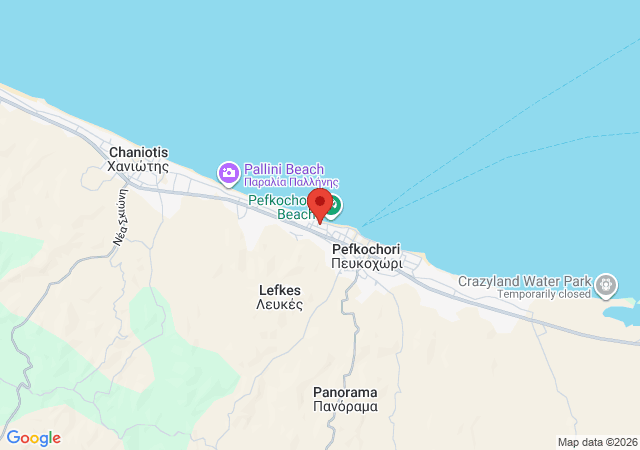 Show on the map Pefkohori Maisonette